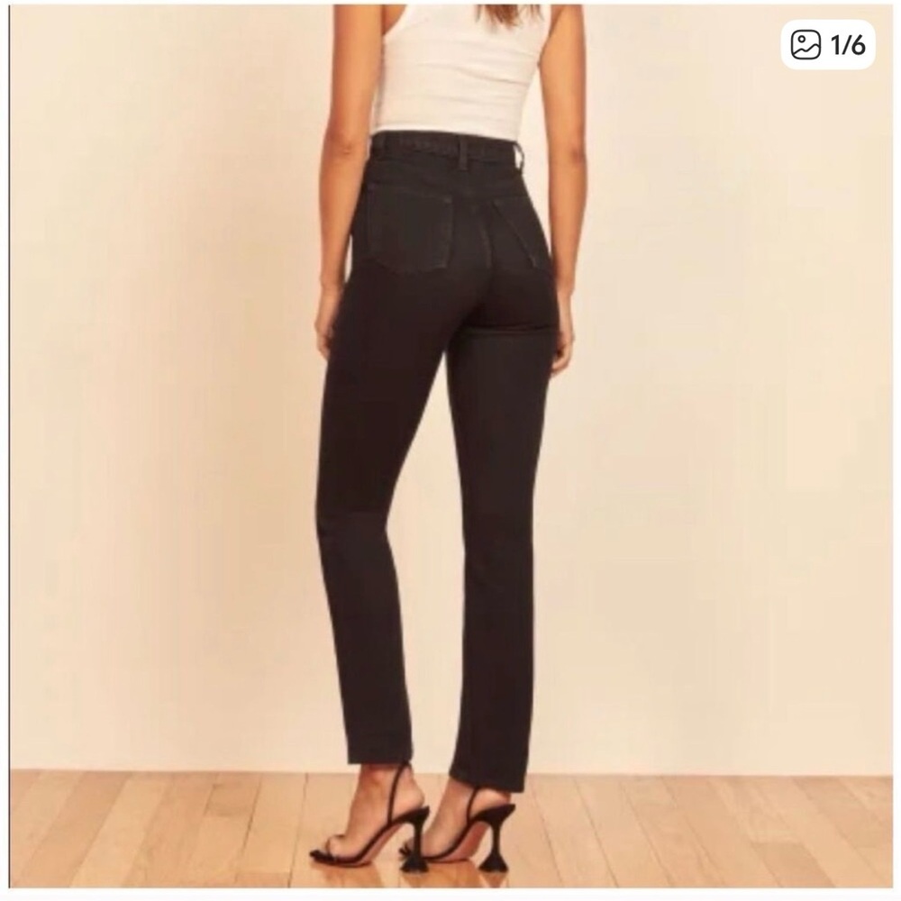 Reformation Black Straight-Leg Jeans